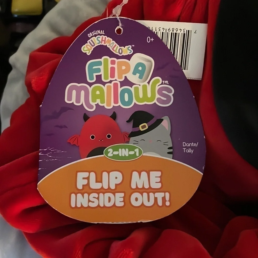 Squishmallows 2021 Flip A Mallows Tally Cat Witch/Dante Devil Bat Halloween